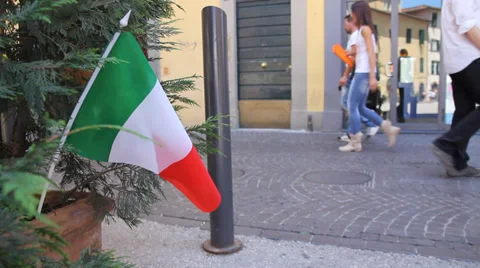A small flag of Italy Stock Footage 27276940