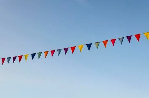 Small flags abstract background. Small flags on sky background Stock Photos