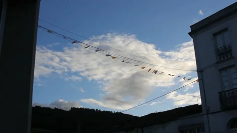 Small flags moving with the wind Stock Footage 234023793