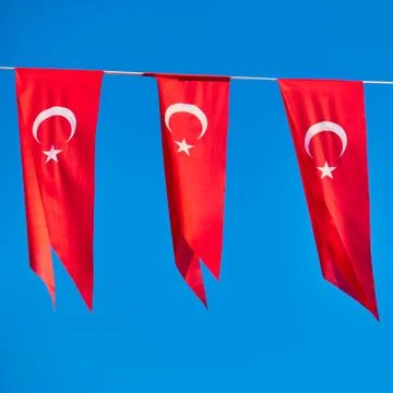 Small flags of Turkey Stock Photos