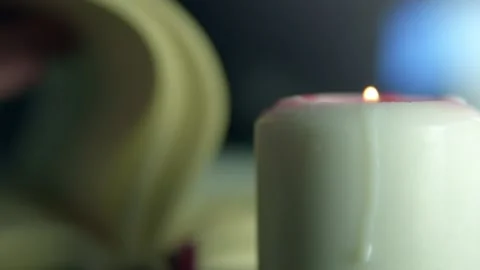 Small flame of hope and remembrance of dead. HD footage. Stock Footage 147267116