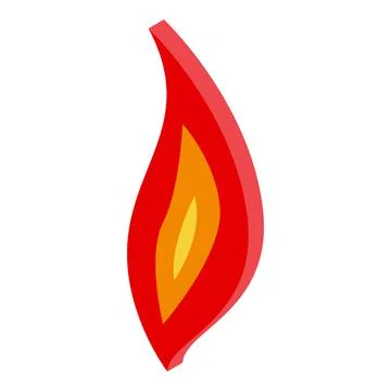 Small flame icon, isometric style Stock Illustration