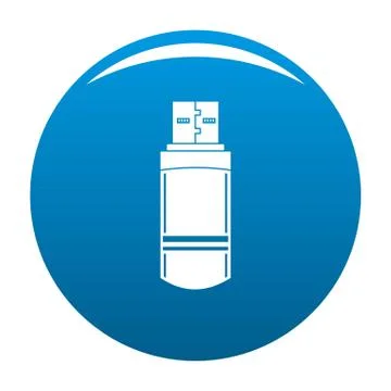 Small flash drive icon blue Stock Illustration