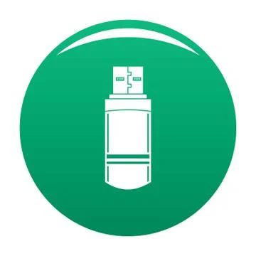 Small flash drive icon green Stock Illustration