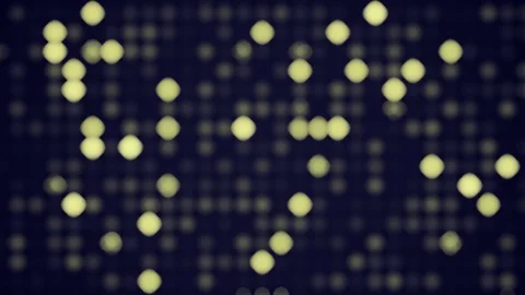 Small Flashing Yellow Bokeh Lights on a Dark Blue background Vídeo Stock 107482750