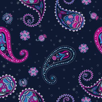 Small floral paisley vector pattern イラスト素材