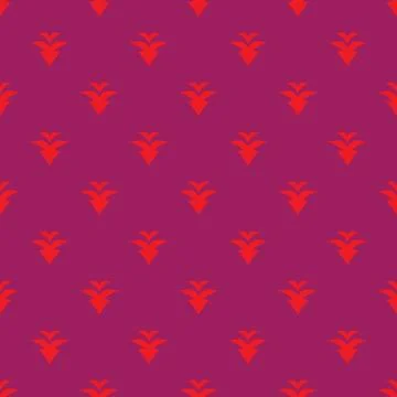 Small floral seamless pattern in red and pink background. beautiful design. Stock Illustration