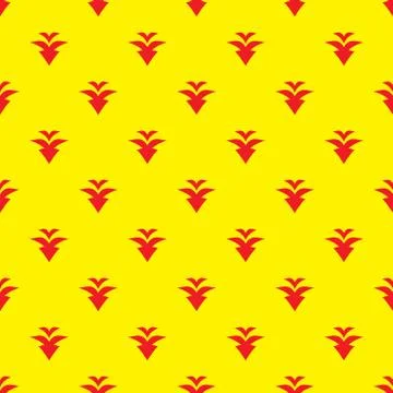 Small floral seamless pattern in yellow and red background. beautiful design. Stock Illustration