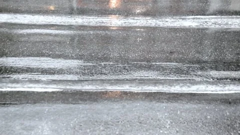 Small flouded road during a rain Video stock 161895661