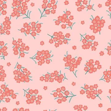 Small flower Seamless pattern. Abstract botanical ornament with minimalistic Stock Illustration