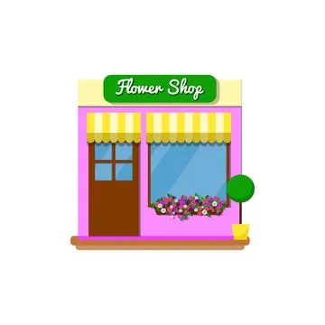 Small flower shop store. Stock Illustration