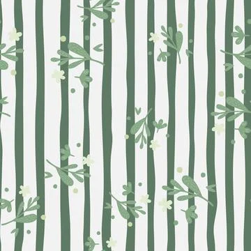 Small flowers and leaf seamless pattern. Floral endless ornament. Simple bota Stock Illustration