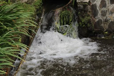 Small flowing waterfall Stock Photos