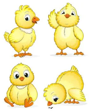 Small fluffy chickens Stock Illustration