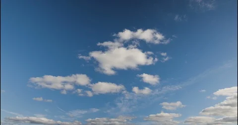 Small Fluffy Clouds to Clear Sky Timelapse 4K Stock Footage 113119317