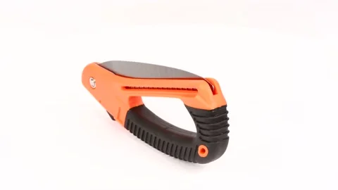 Small fold hand-saw for tree pruning. Folding-saw work tool on white background. Stock Footage 156614880