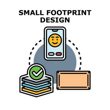 Small footprint design concept representing efficient solutions Ilustración de archivo