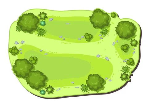 Small forest with height. Park with trees. View from above. Plant landscape Stock Illustration