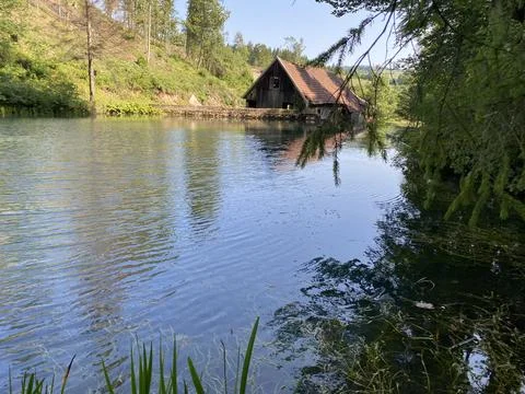Small forest spring Čogrljevo Lake or Čogrlje's Lake in the hamlet of Tići 스톡 사진
