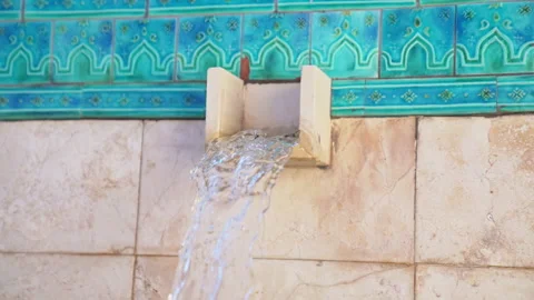 Small Fountain Made of Wall Stock Footage 273071001