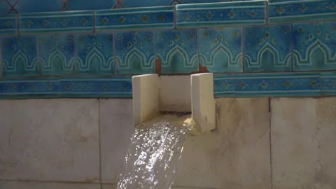 Small Fountain Made of Wall Stock Footage 273175579