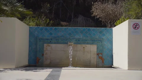 Small Fountain Made of Wall Stock Footage 273175625