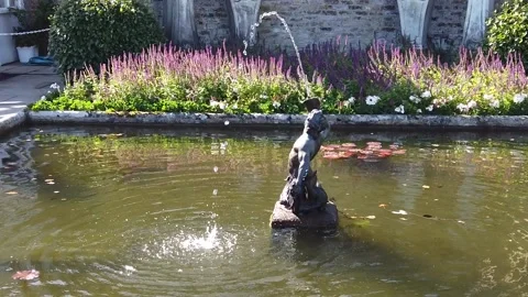 Small fountain in park, close-up Stock Footage 133948974