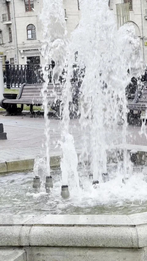 Small fountain running outside Stock Footage 280336537