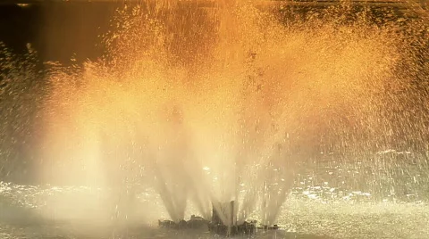 Small Fountain Slow Stock Footage 739601