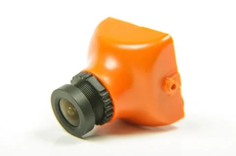Small FPV drone camera isolated on the white background Stock Photos