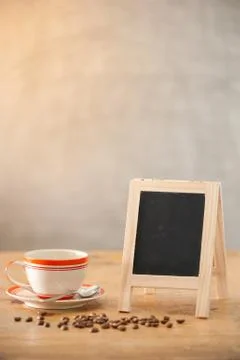 Small A-frame black board Stock Photos