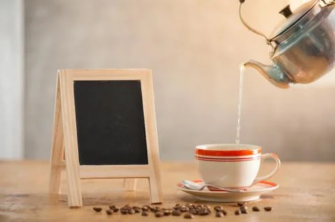 Small A-frame black board Stock Photos