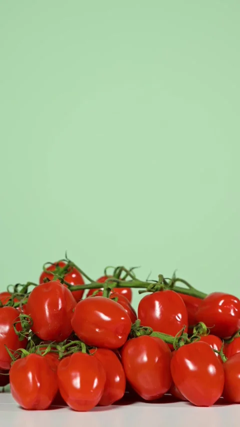 Small fresh tomatoes closeup Stock Footage 318246137