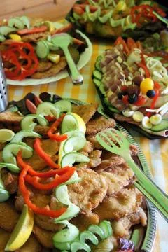 Small fried steaks Foto stock
