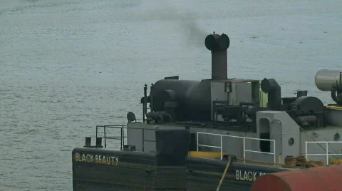 Small, Fuel-Burning Ship Docked - Dominican Rep. - 01 Stock Footage 621703