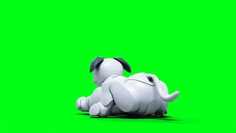 Small funny robotic smart dog, pet. Green screen isolate. 3d rendering. 스톡 일러스트