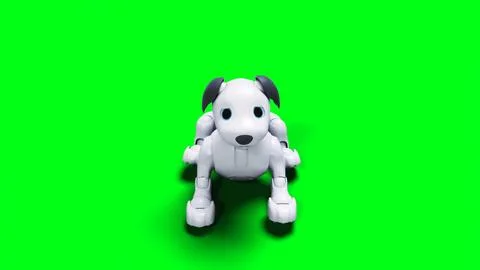 Small funny robotic smart dog, pet. Green screen isolate. 3d rendering. 스톡 일러스트