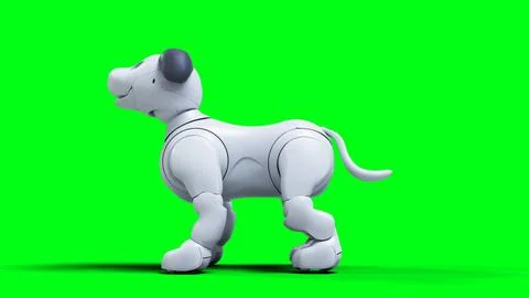 Small funny robotic smart dog, pet. Green screen isolate. 3d rendering. 스톡 일러스트