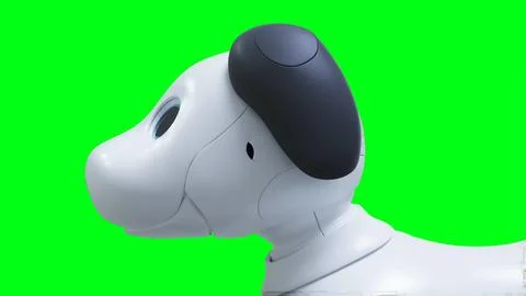 Small funny robotic smart dog, pet. Green screen isolate. 3d rendering. 스톡 일러스트