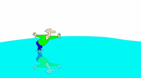 Small gag about ice skating. Stock-Footage 1100639