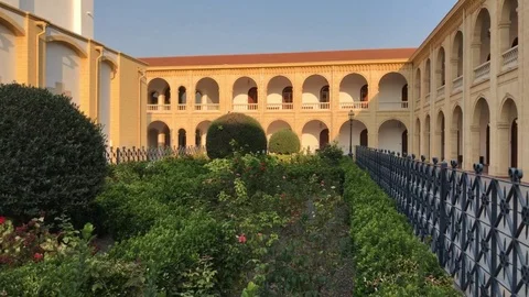 Small Garden in a Convent Courtyard Stock-Footage 94323785