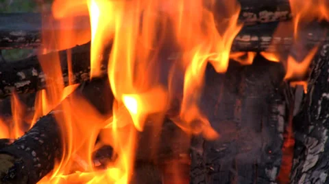 Small garden fire closeup 1 Stock Footage 34348430