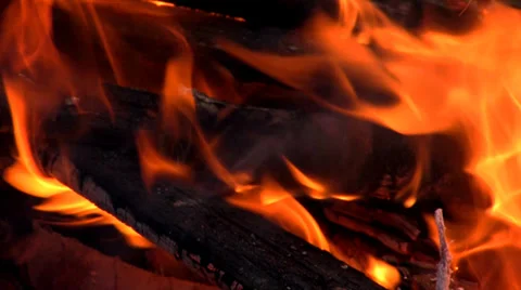 Small garden fire closeup 2 Stock Footage 34348348