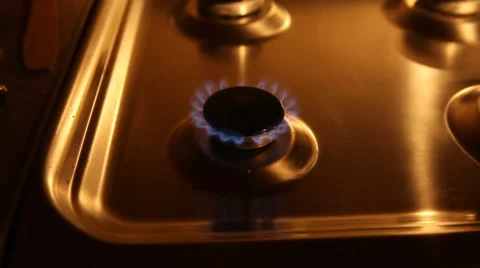 Small gas burner on-off Stock Footage 50361923