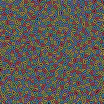 Small geometric graffiti elements in yellow/violet/green. Seamless pattern. Stock Illustration