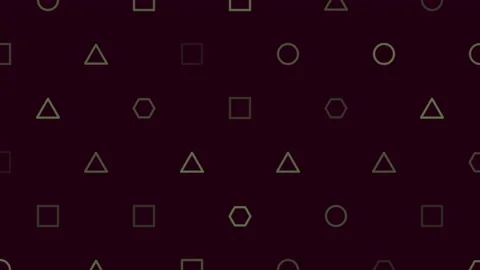 Small geometric triangles, squares and circles pattern Stock Footage 165184125