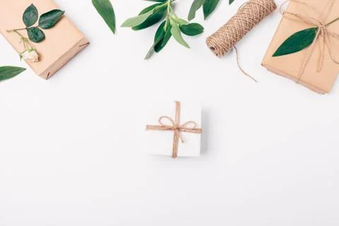 Small gift box on white background 库存照片