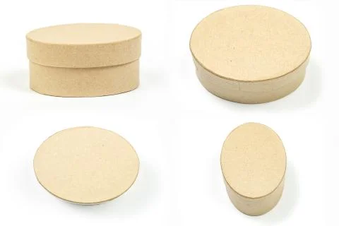 Small gift boxes made of biodegradable cardboard on a white isolated backgrou Stock Photos