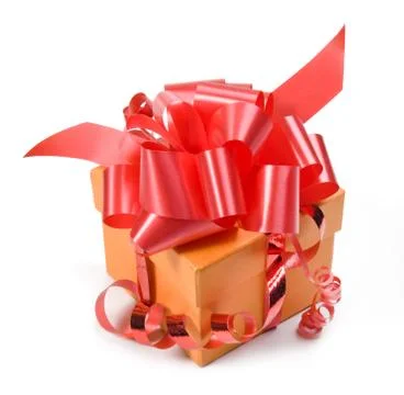 Small gift on white background Stock Photos