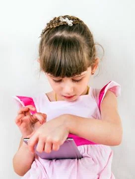 Small Girl with Tablet Computer Foto stock